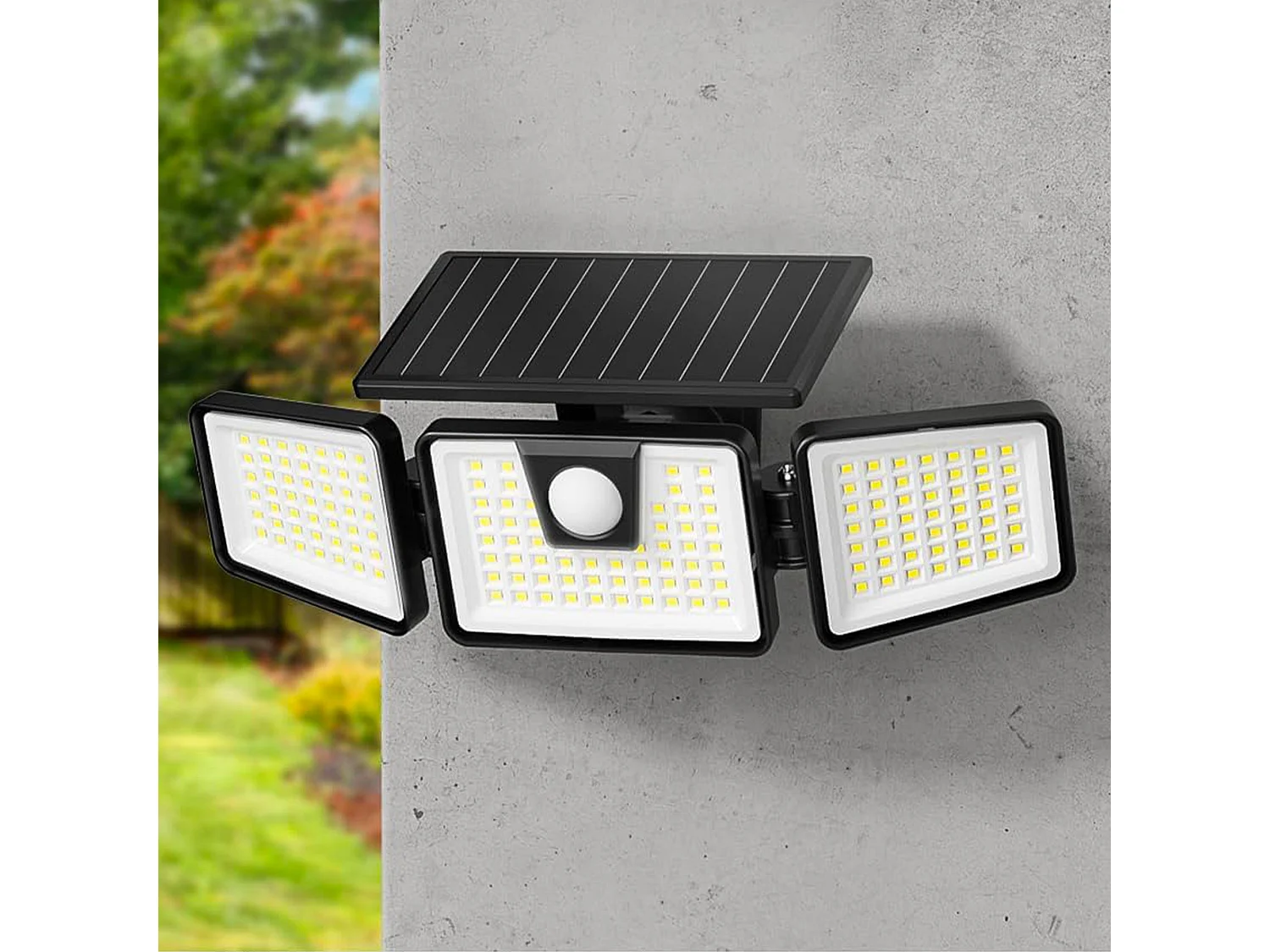 Lot de 4 spots solaires avec détecteur FALCON Noir Plastique 800LM