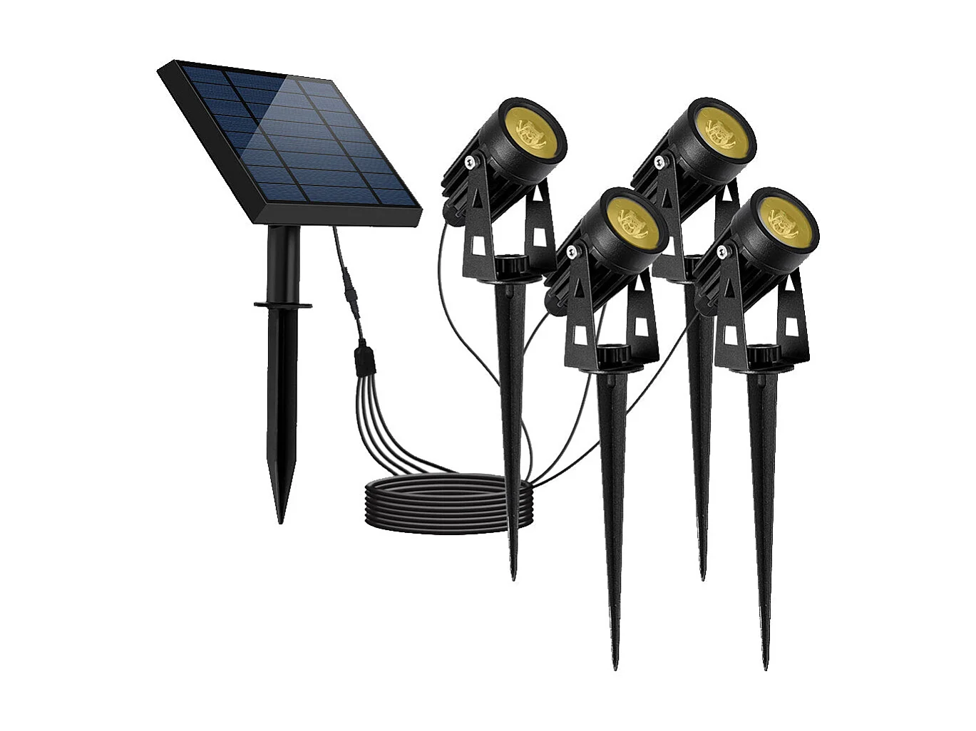 4 Spots solaires connectés ROUNDY Blanc chaud 200LM