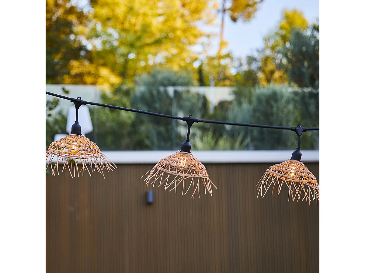 Lot de 4 guirlandes HAWAII Noir Poly rotin 6M