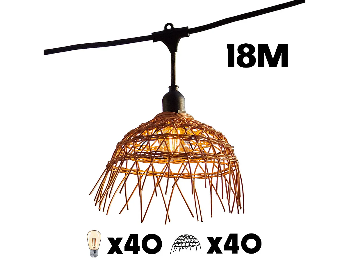 Guirlande connectable HAWAII 40 ampoules E27 18M