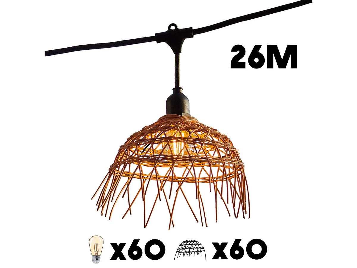 Guirlande connectable HAWAII 60 ampoules E27 26M