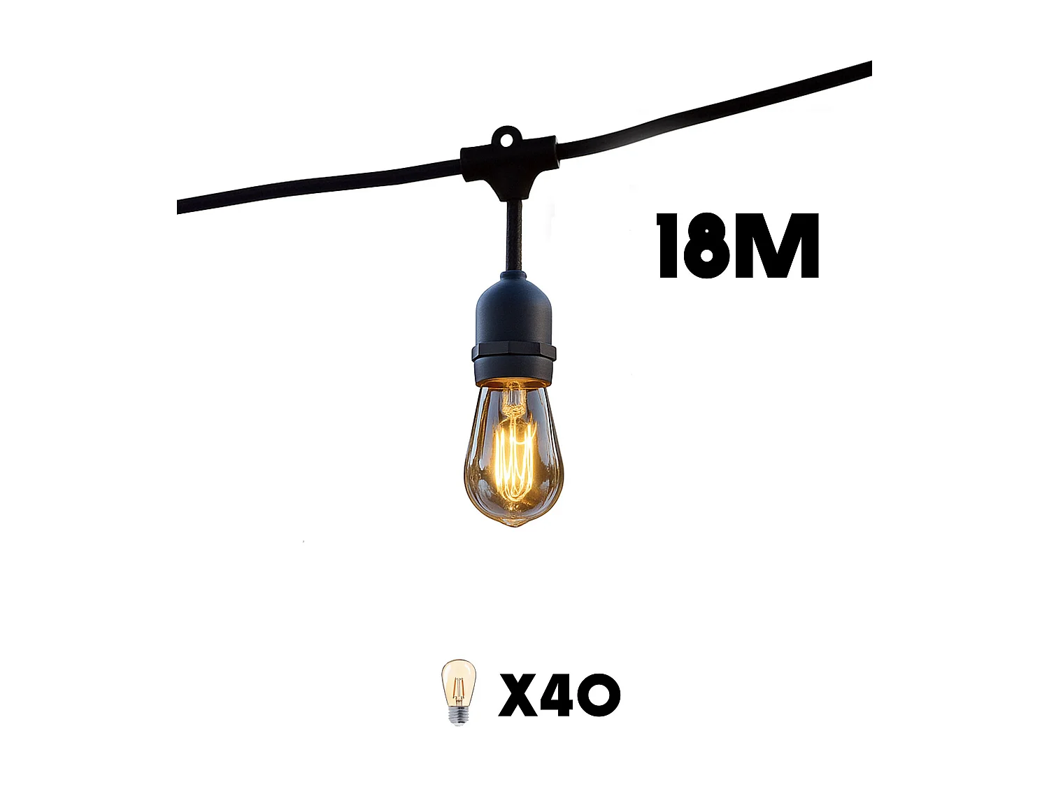 Lot de 4 guirlandes MAFY Noir caoutchouc 6M