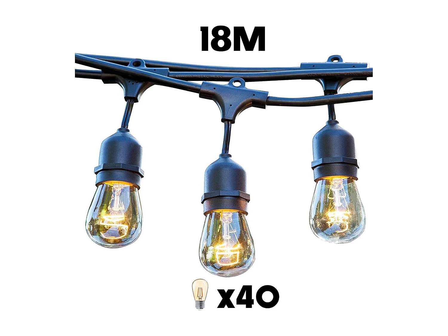 Lot de 4 guirlandes MAFY Noir caoutchouc 6M