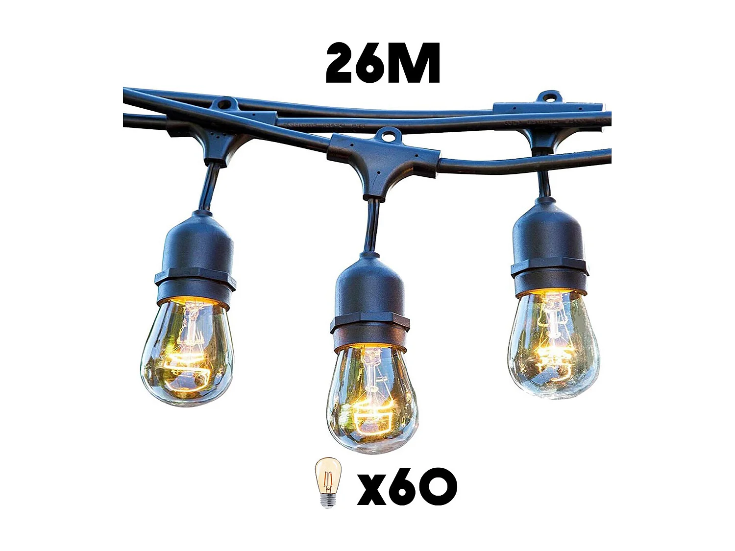 Guirlande connectable MAFY 60 ampoules E27 26M