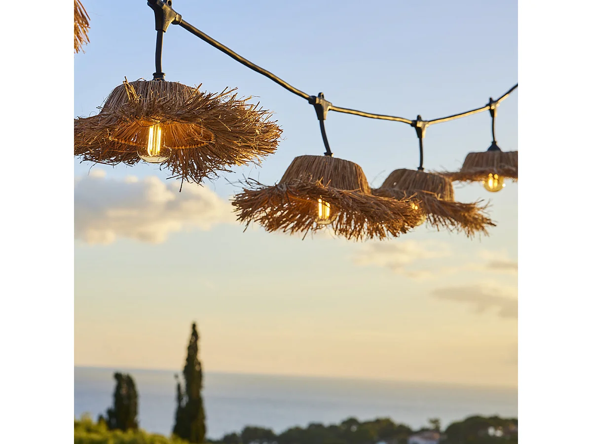 Lot de 6 guirlandes TAHITI Beige Paille 6M