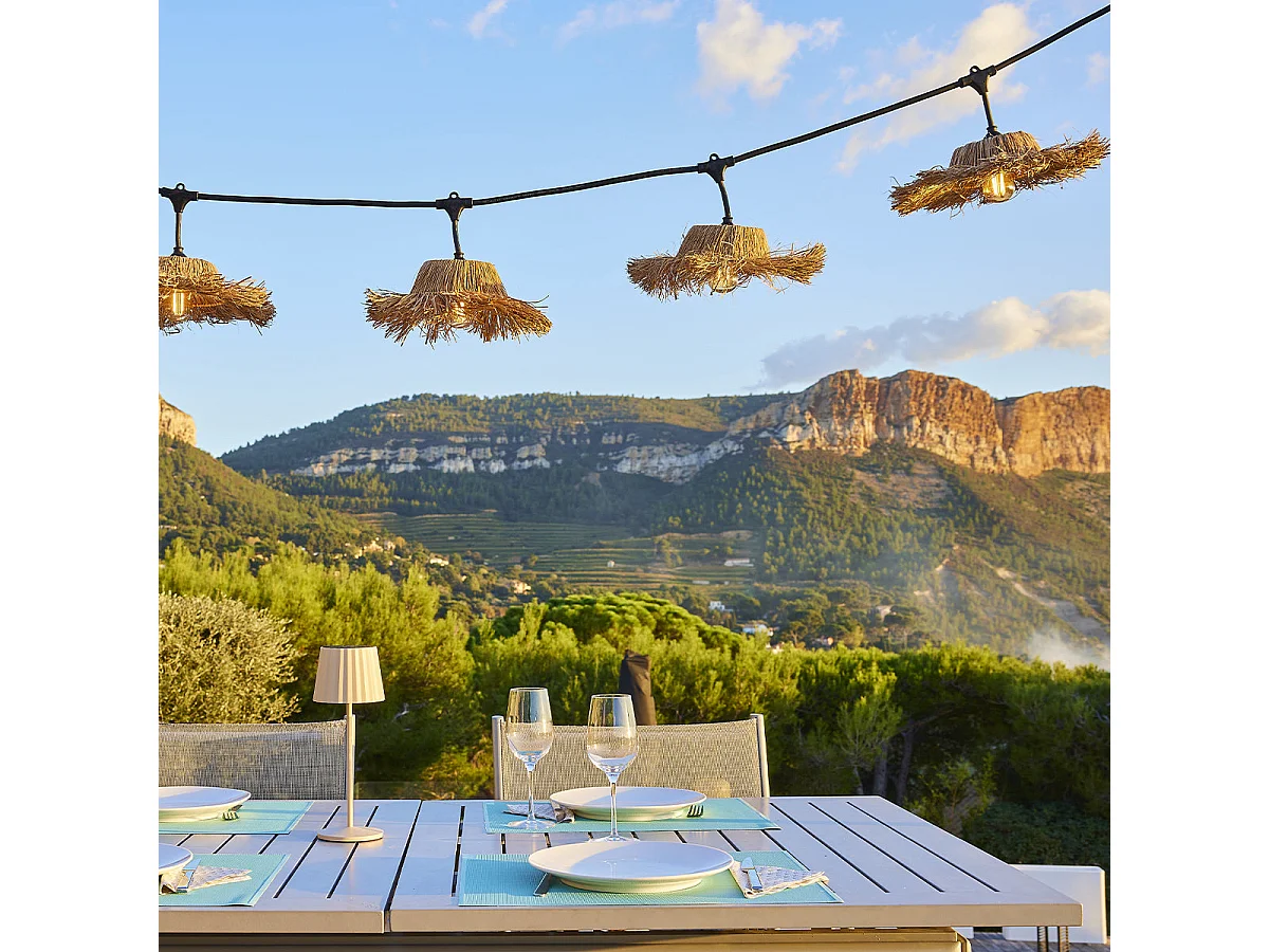 Lot de 6 guirlandes TAHITI Beige Paille 6M