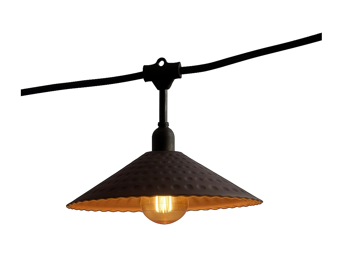 Lot de 4 guirlandes VINTY Noir Acier 6M