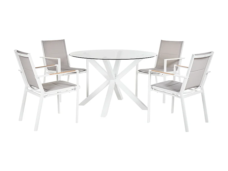 Tuinset 4-zitter MALETTO/BUSSETO Metaal Wit