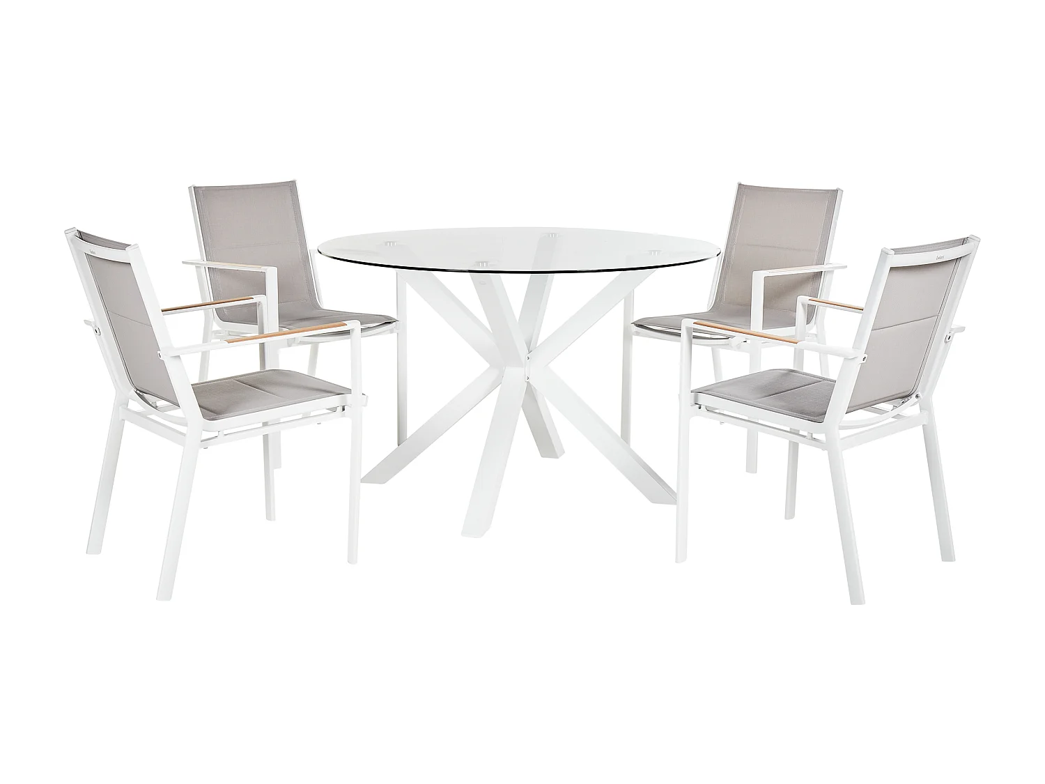 Salle à manger de jardin 4 places MALETTO/BUSSETO Métal Blanc