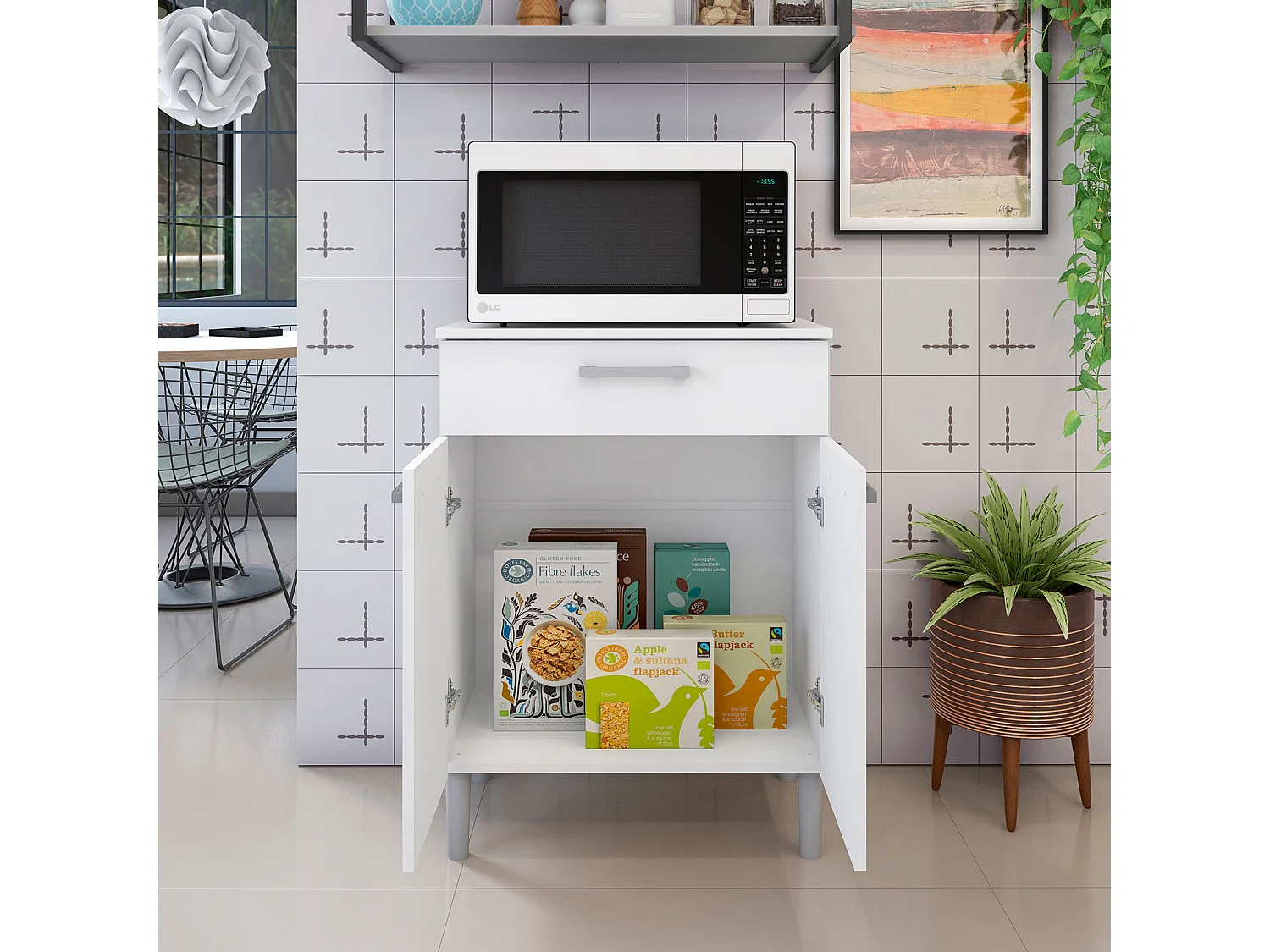 Armario Hogar 2 Puertas - 1 Cajón 84X61X39 Blanco