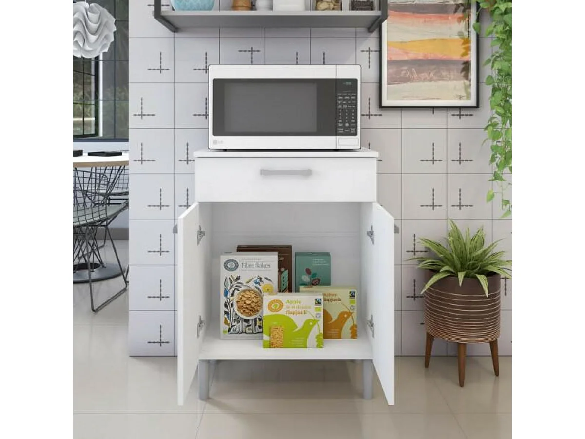 Armario Hogar 2 Puertas - 1 Cajón 84X61X39 Blanco