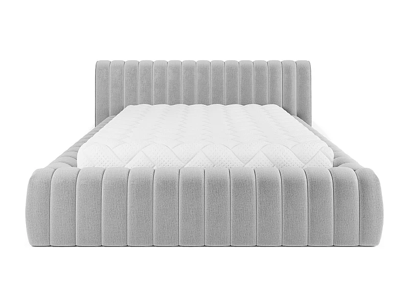 Madera prestige opbergbed – Gestoffeerde stoffen bekleding-Kleur Lichtgrijs-Slapen 160x200cm