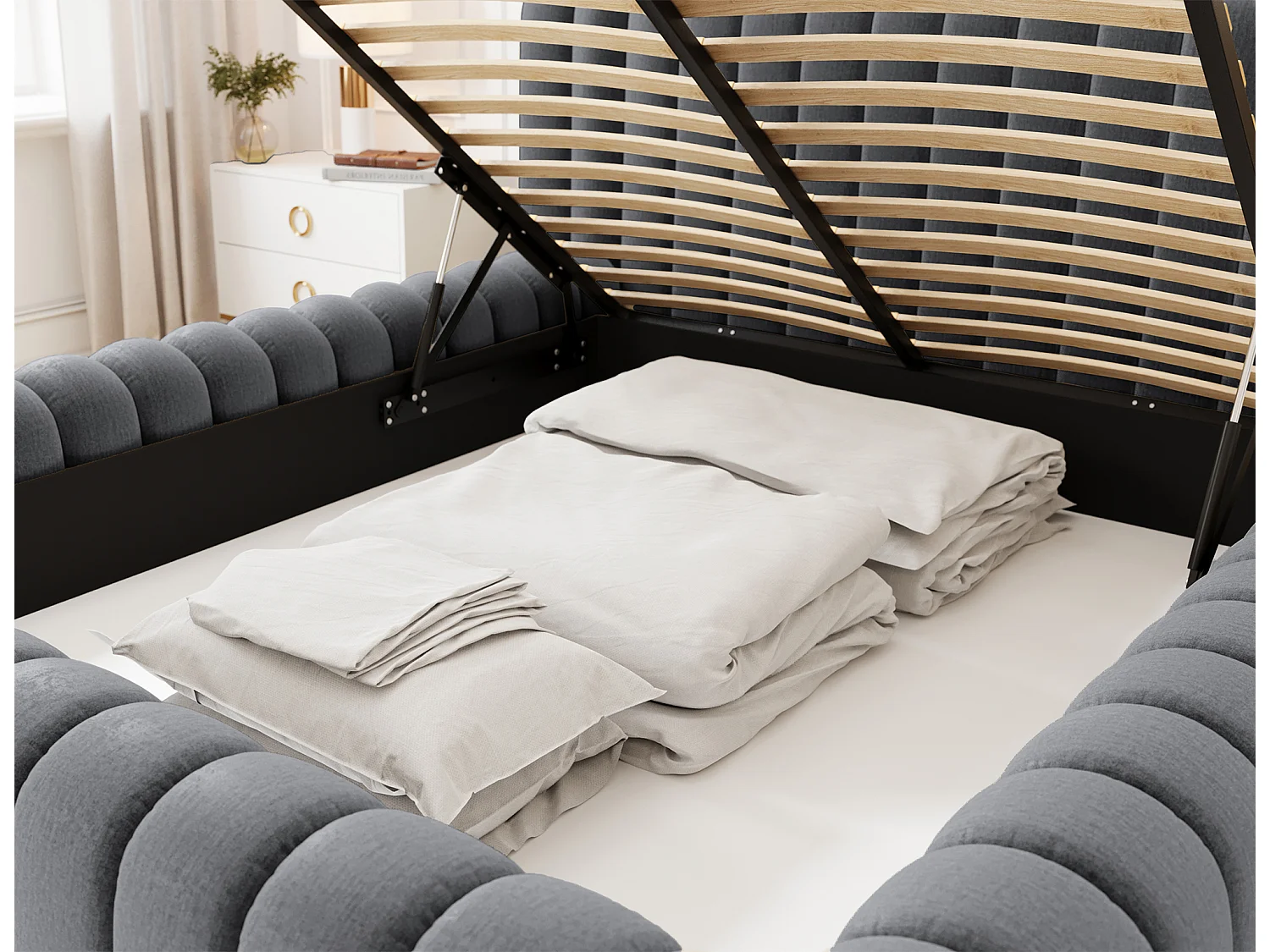 Letto Joya L (180x200)/Tessuto/Antracite