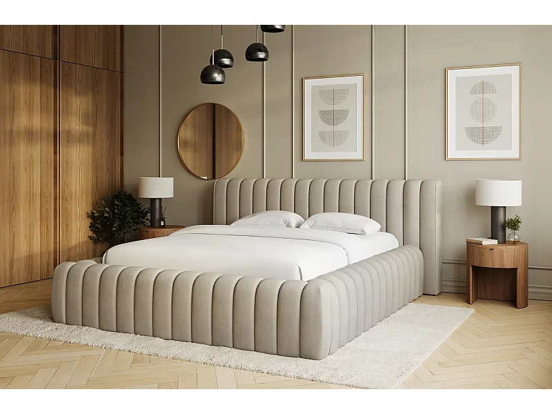 Letto Joya S (140x200)/Tessuto/Beige