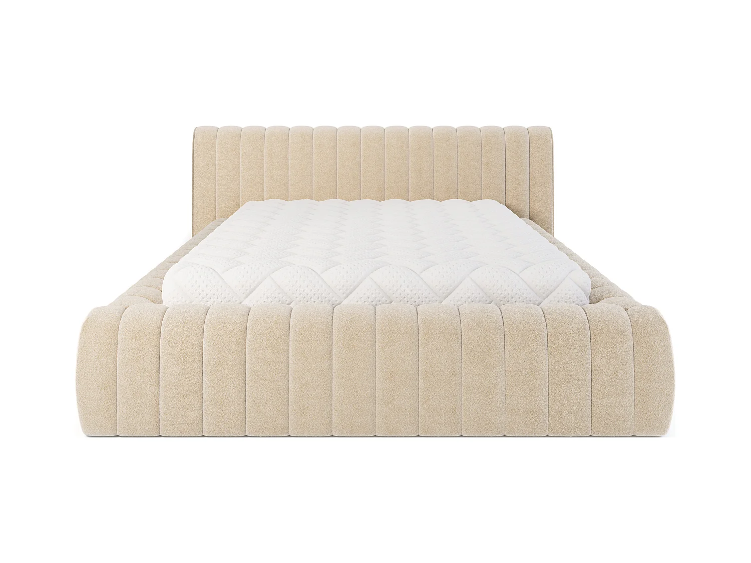 Lit coffre Madera prestige – Revêtement tissu tapissé-Couleur Beige-160x200