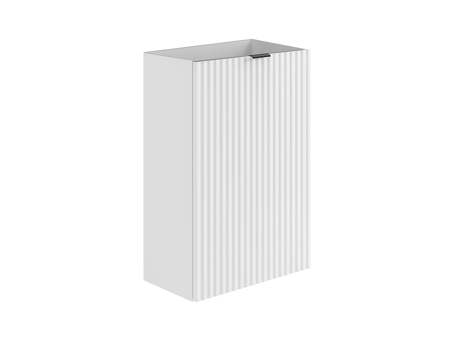 Handwaschbeckenschrank geriffelt - Tür wendbar - Weiß - 60 x 40 x 22 - VAHIRA