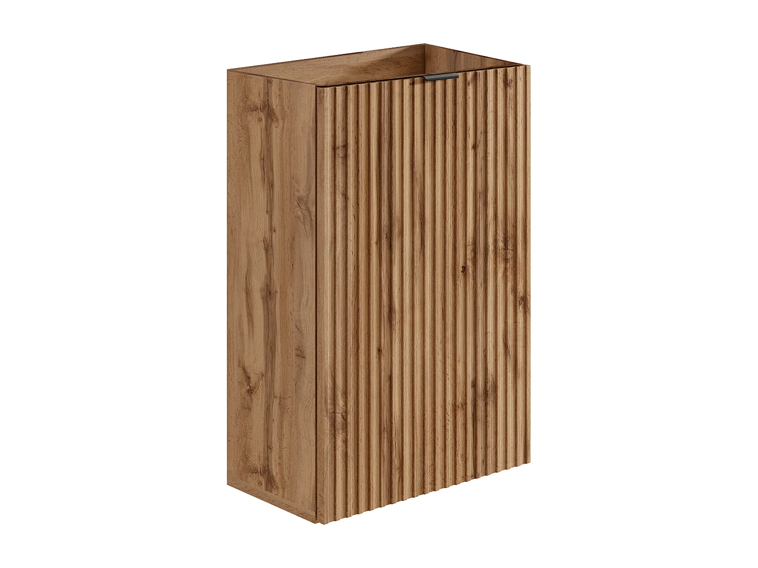 Mobile lavamani scanalato anta reversibile naturale chiaro H60 x L40 x P22 - VAHIRA