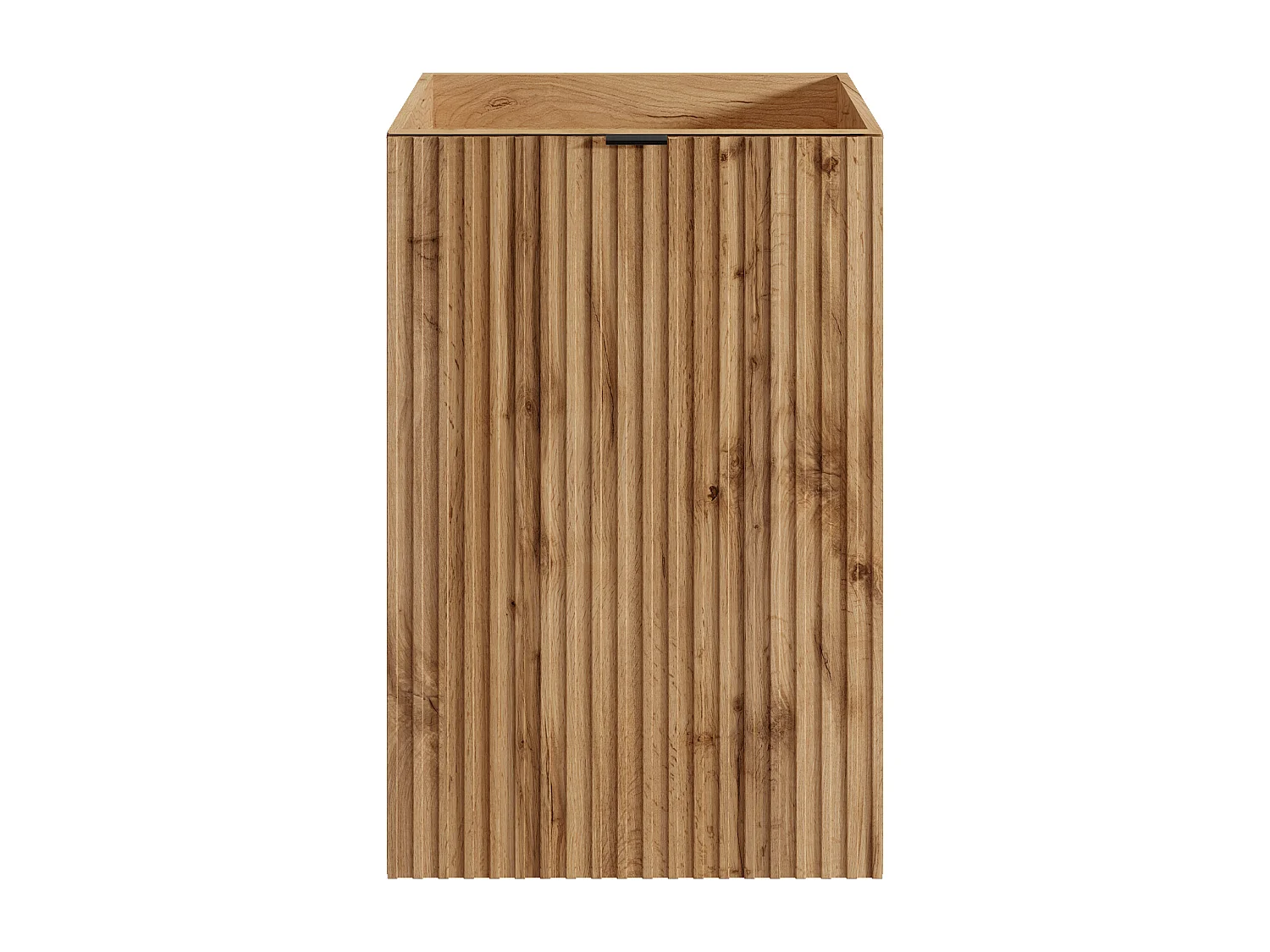 Mobile lavamani scanalato anta reversibile naturale chiaro H60 x L40 x P22 - VAHIRA