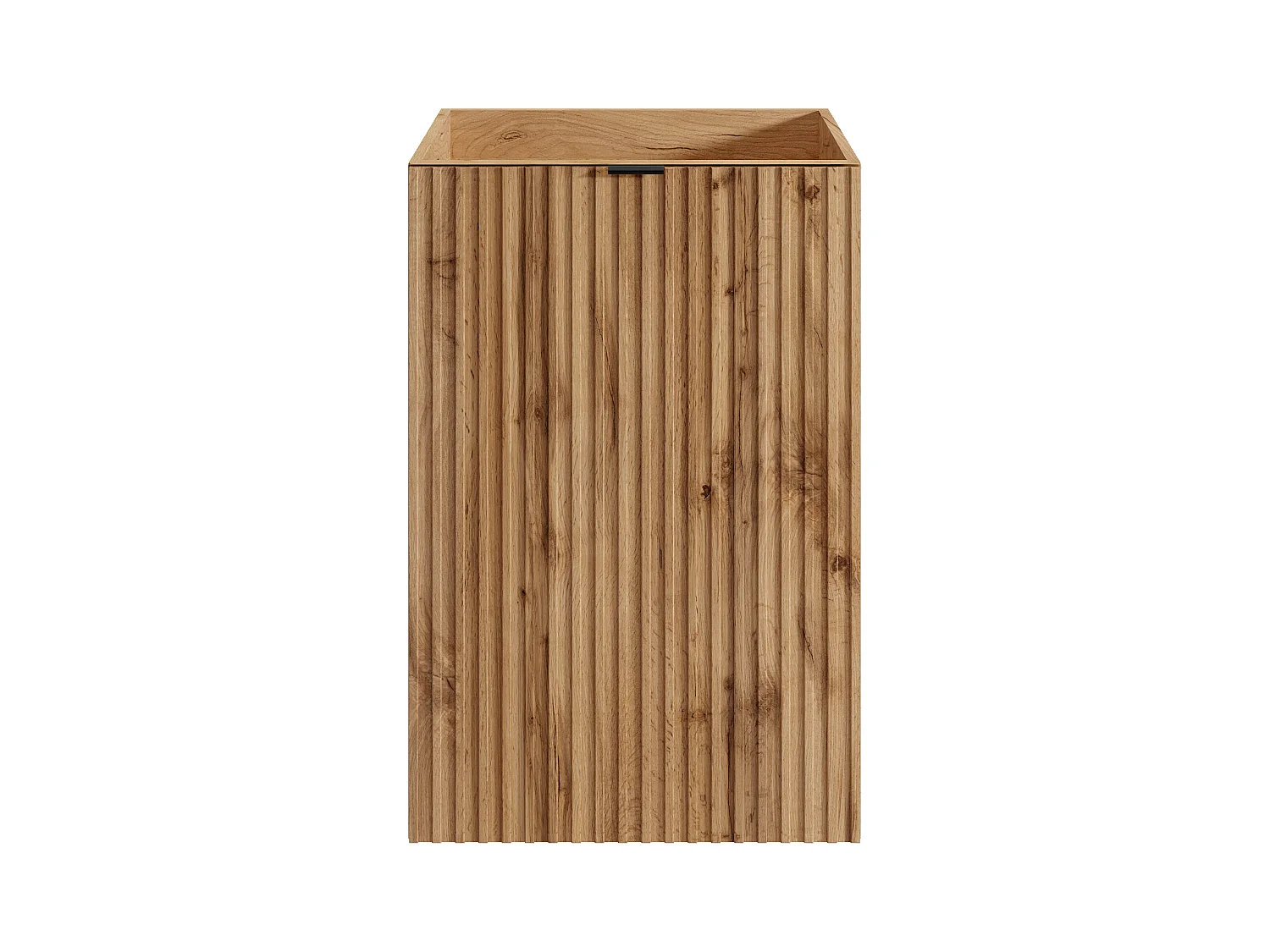 Møbel til håndvask med stribet vending af låge naturlig lys - H60 x L40 x P22 - VAHIRA