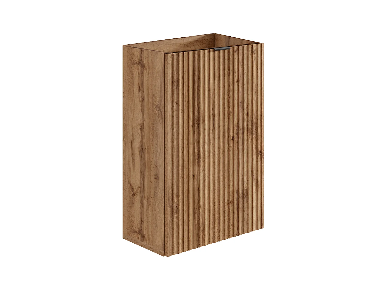 Møbel til håndvask med stribet vending af låge naturlig lys - H60 x L40 x P22 - VAHIRA