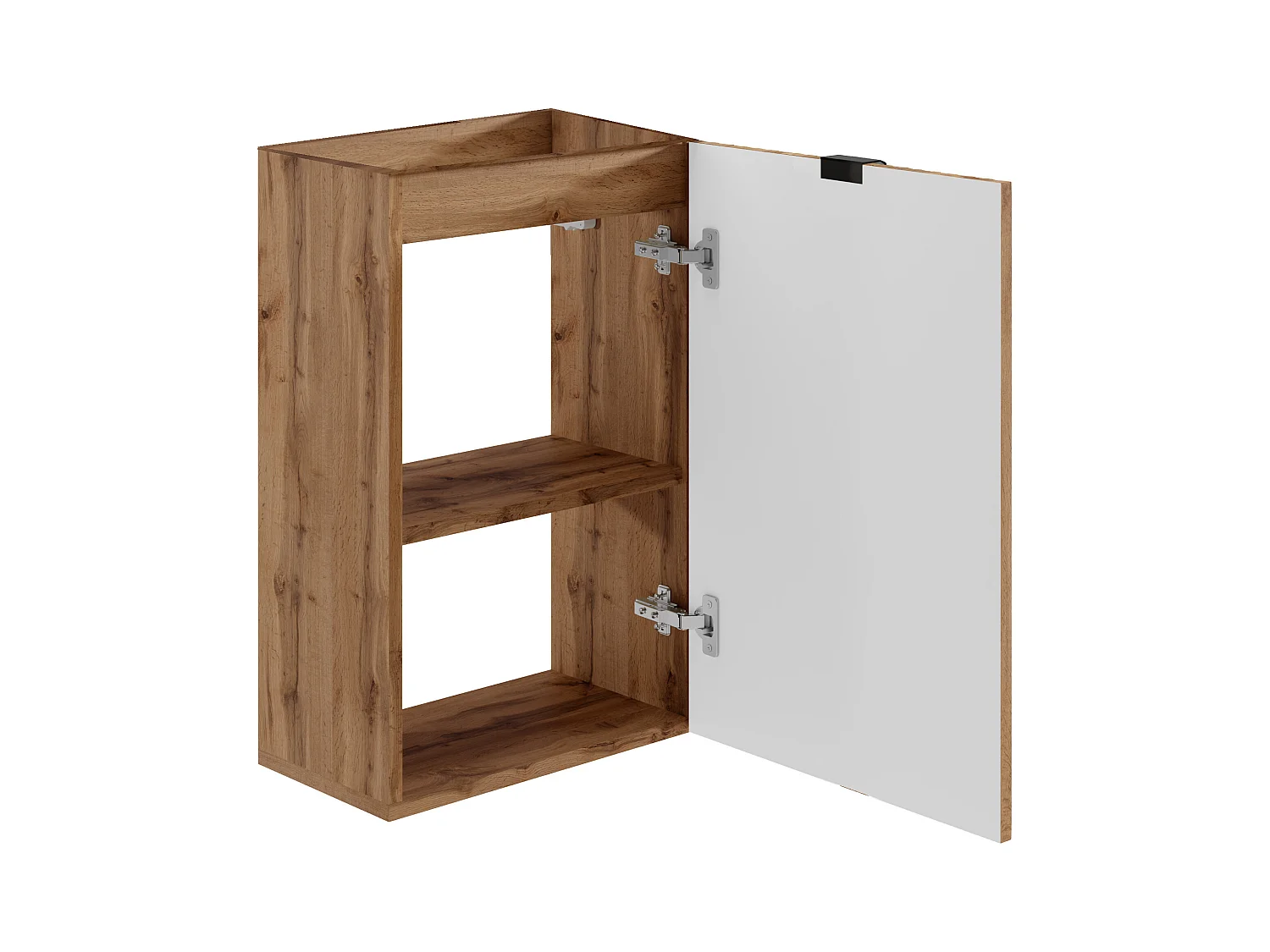 Møbel til håndvask med stribet vending af låge naturlig lys - H60 x L40 x P22 - VAHIRA