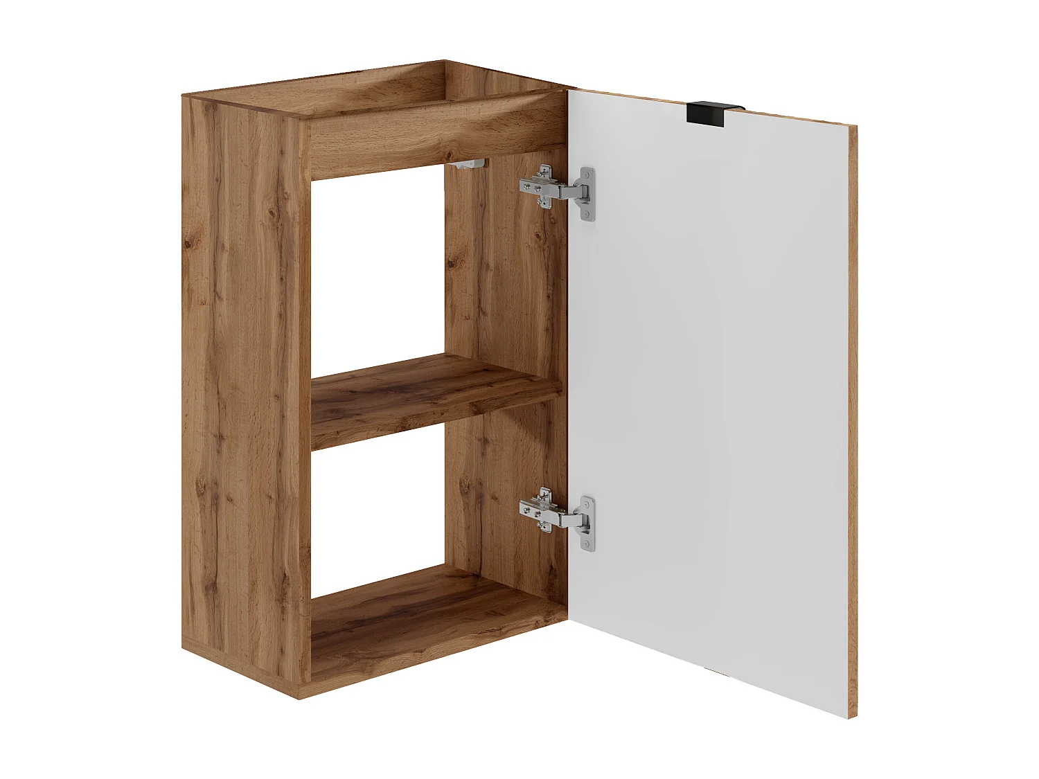 Meuble pour lave main strié porte réversible naturel clair - H60 x L40 x P22 - VAHIRA
