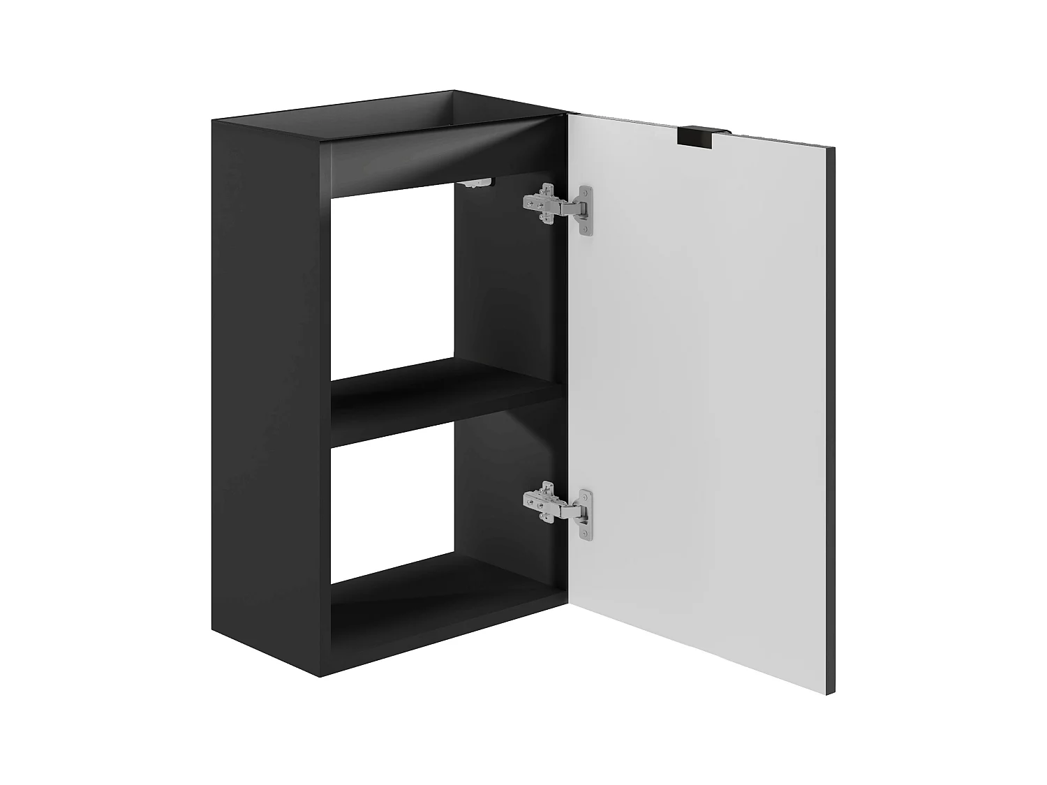 Mueble para lavabo estriado con puerta reversible negro - Al60 x An40 x P22 - VAHIRA