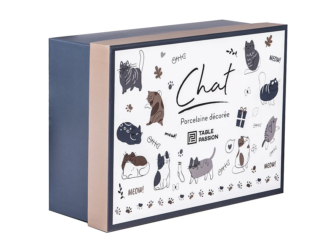 Coffret de 4 mugs Chat 35 cl