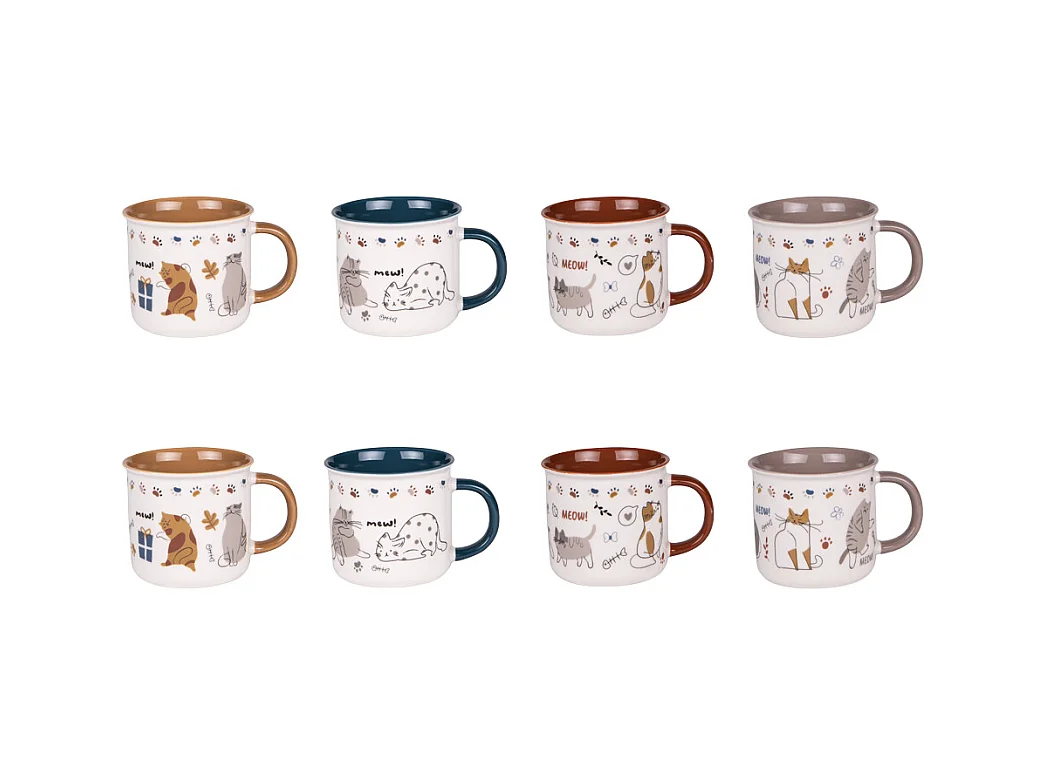Coffret de 8 tasses Chat 11 cl