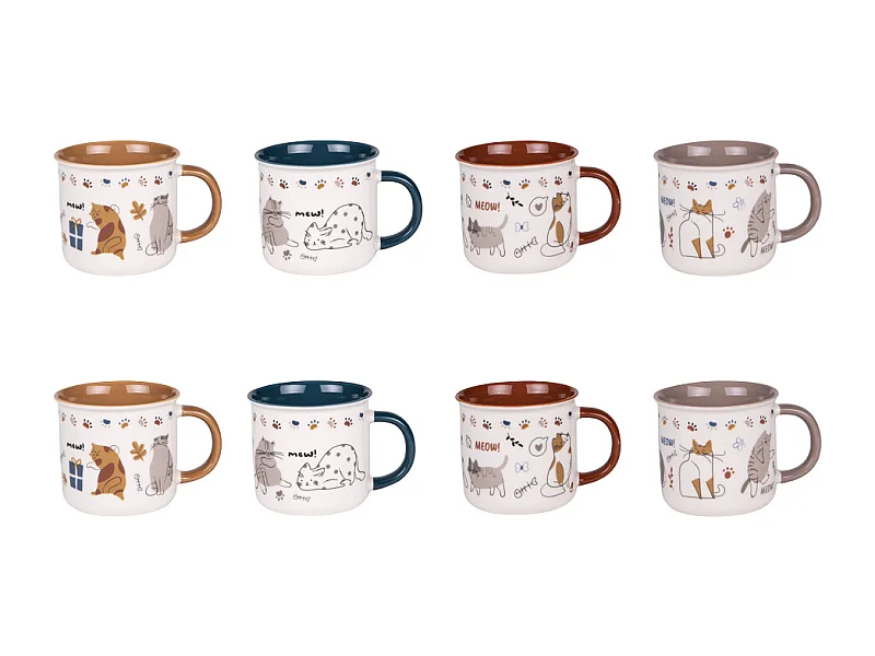 Coffret de 8 tasses Chat 11 cl
