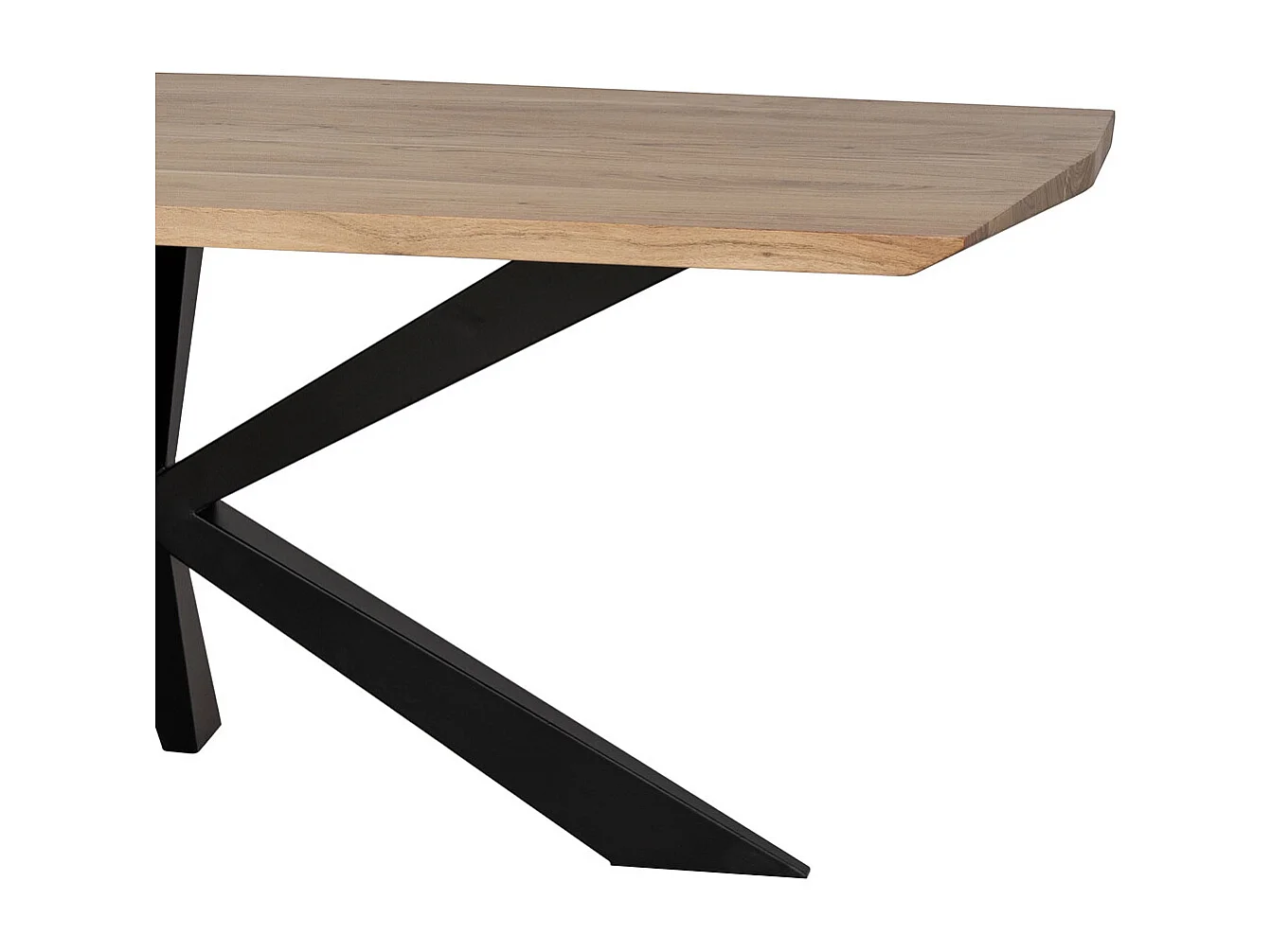 Esstisch mit konischer Kante aus Akazienholz, naturfarben, 200 x 100 x 76 cm