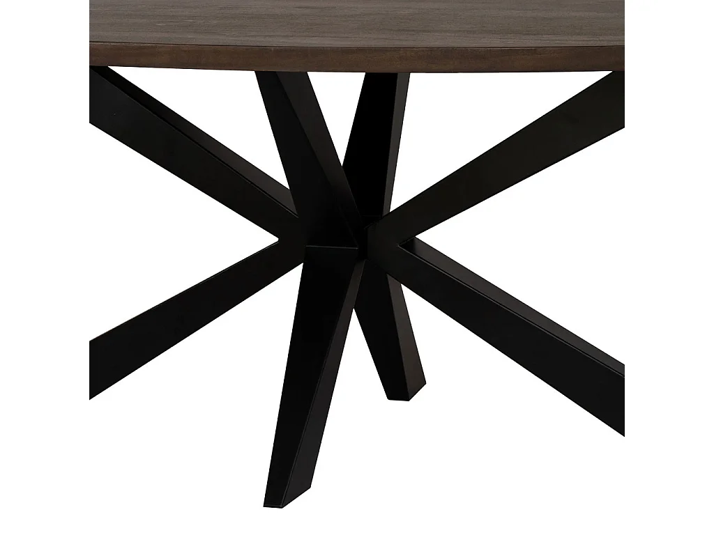 Ovaler Esstisch mit Schweizer Spinnenbein, 200x100x76, holzfarben