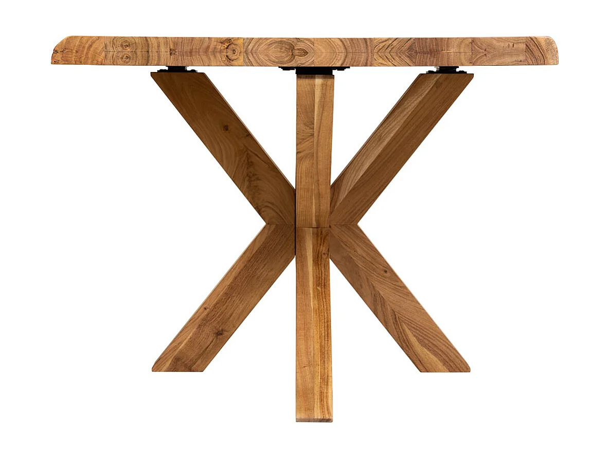 Live-Edge-Esstisch aus Akazienholz, naturfarben, 160 x 90 x 77 cm