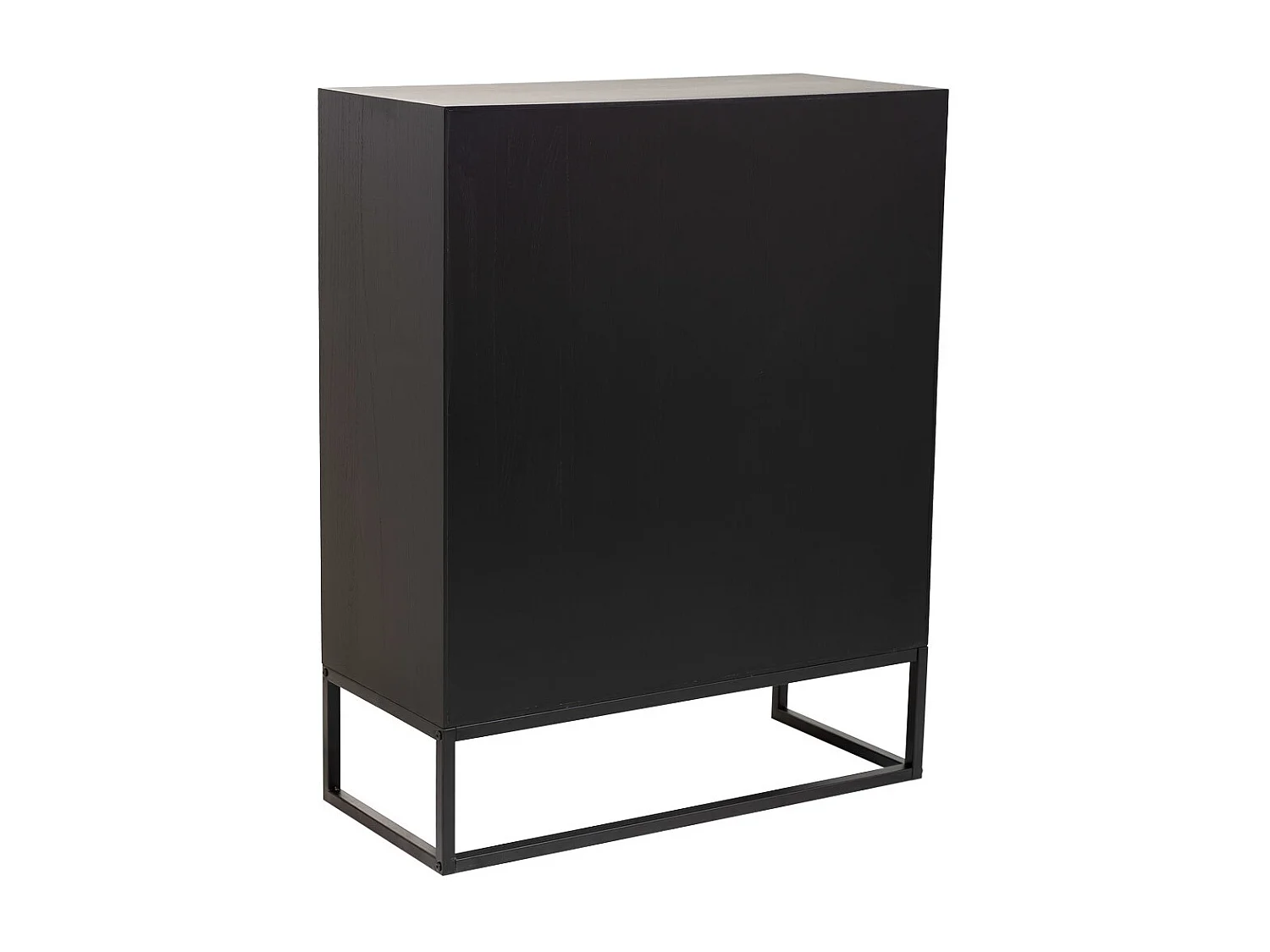 Armário em madeira e metal com 2 portas castanhas 80x37x101