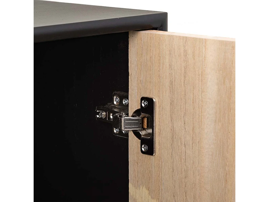 Armário em madeira e metal com 2 portas castanhas 80x37x101