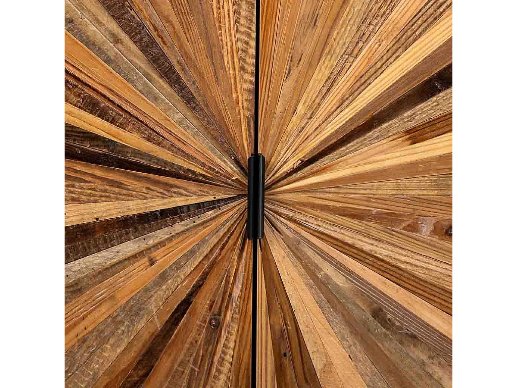 Armário em madeira e metal com 2 portas castanhas 80x37x101