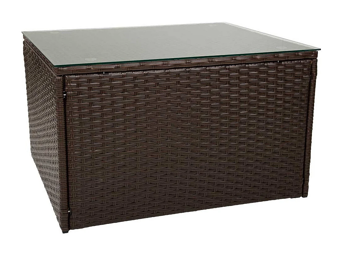 Ensemble table, canapé et 2 fauteuils de couleur marron