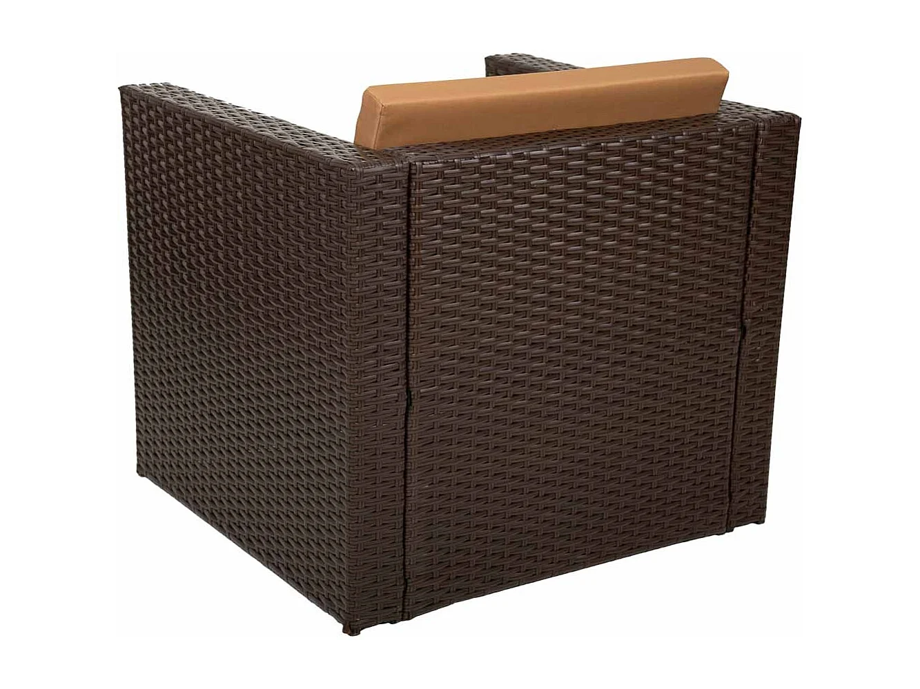 Ensemble table, canapé et 2 fauteuils de couleur marron