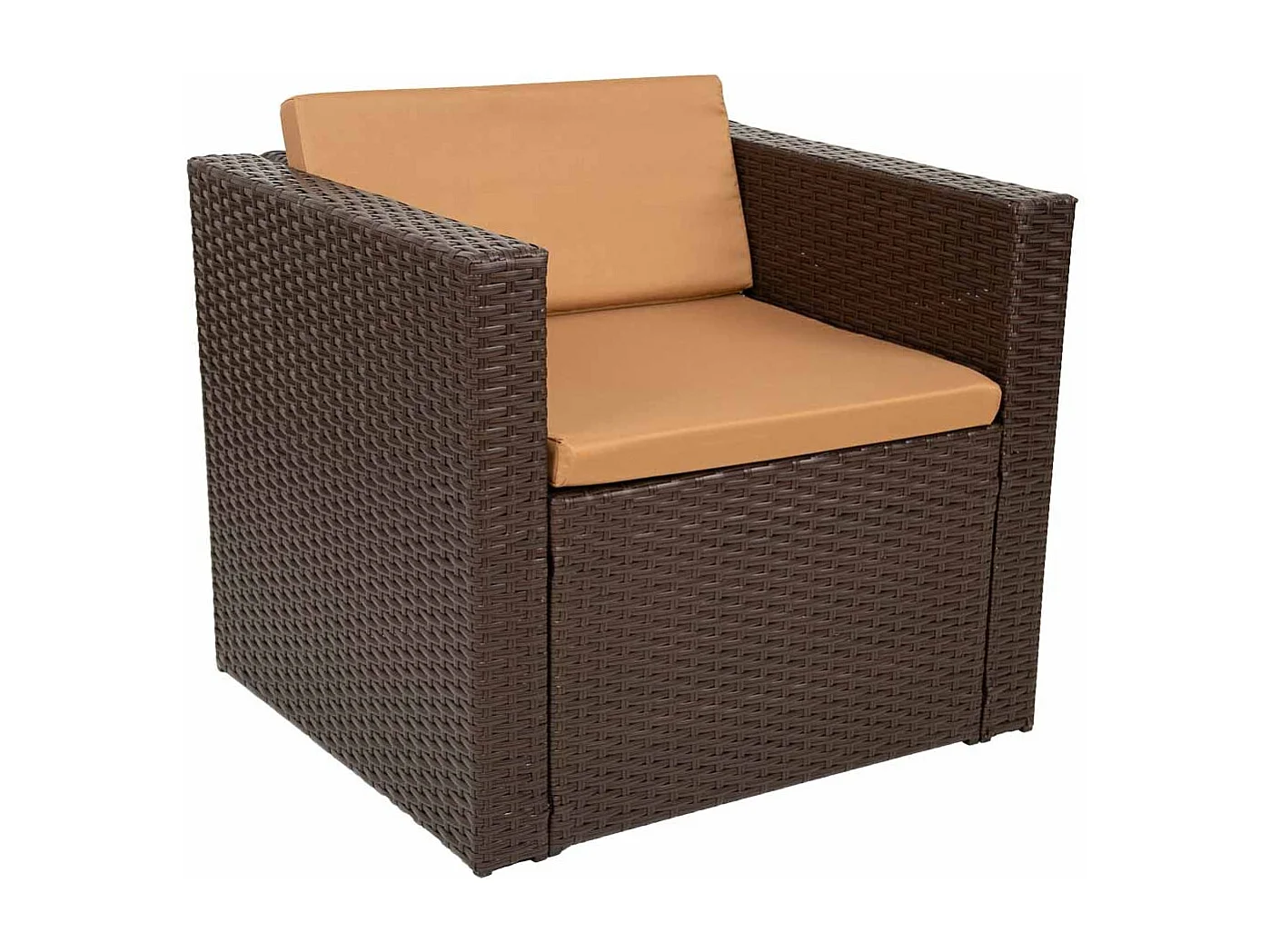 Set conjunto mesa, sofà y 2 sillones color marrón