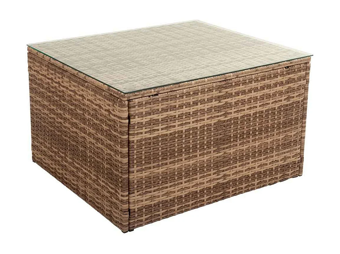 Conjunto mesa, sofà y 2 sillones color marrón