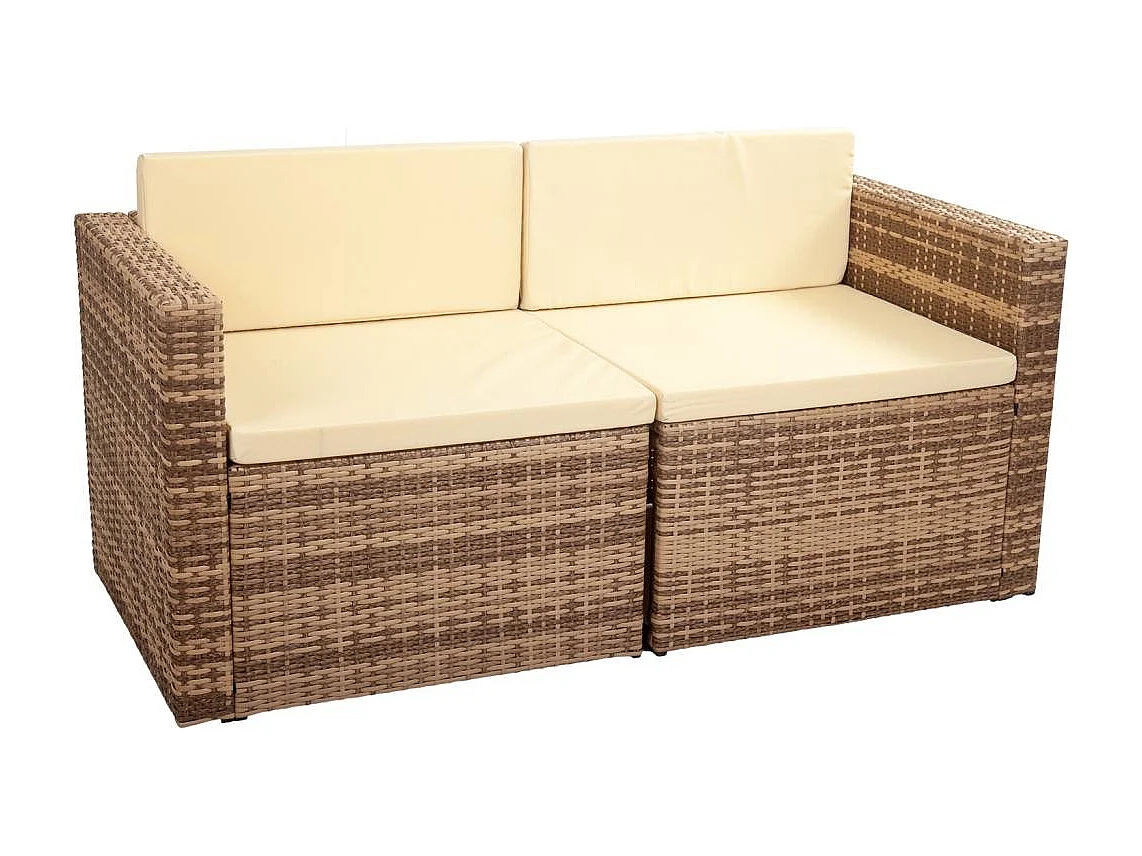 Conjunto mesa, sofà y 2 sillones color marrón