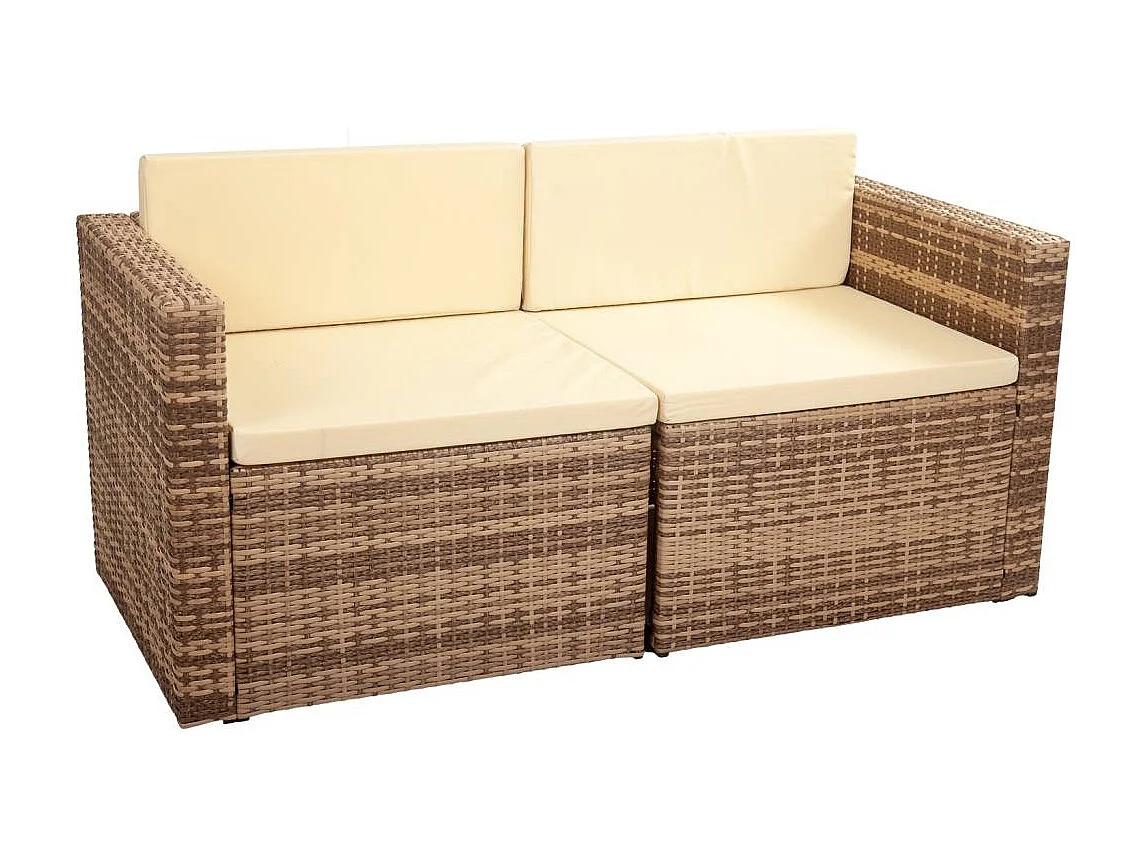 Brauner Tisch, Sofa und 2 Sessel