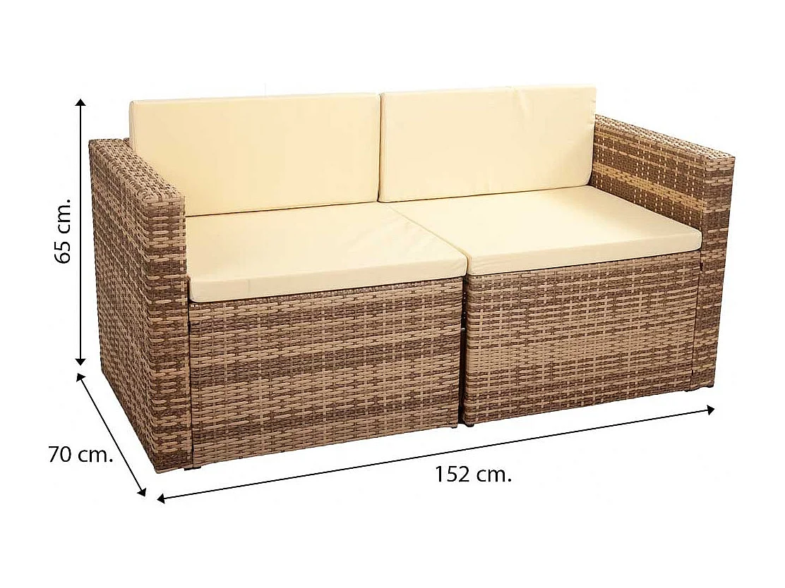 Set tavolo marrone, divano e 2 poltrone