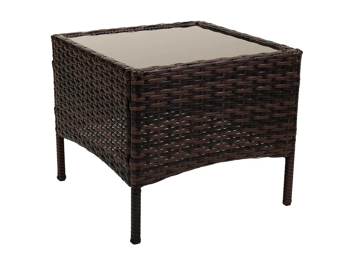 Brauner Tisch und 2 Sessel