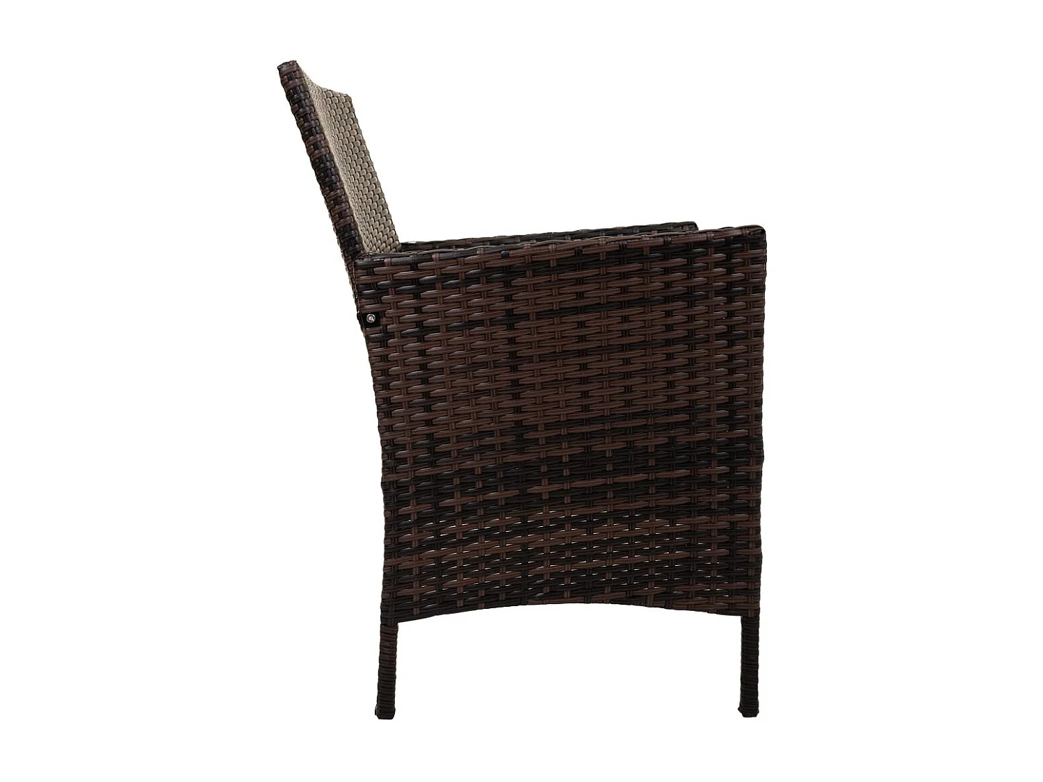 Brauner Tisch und 2 Sessel