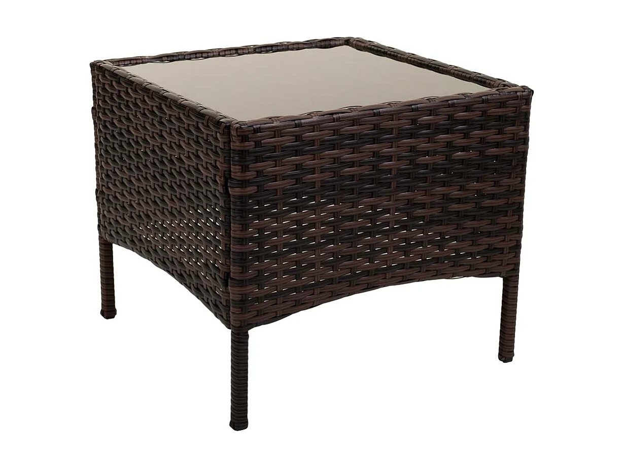 Set mesa y 2 sillones color marrón