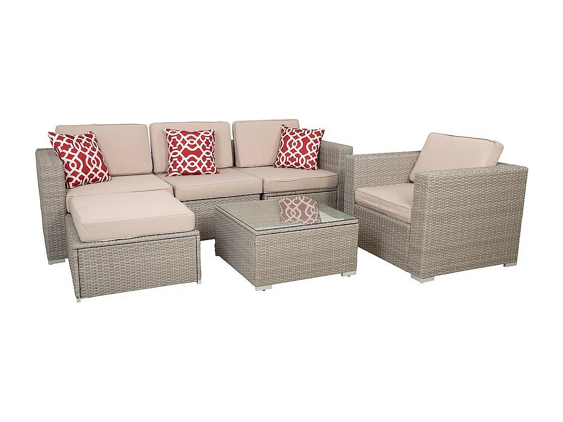 Set mesa , sofá, sillón y reposapiés