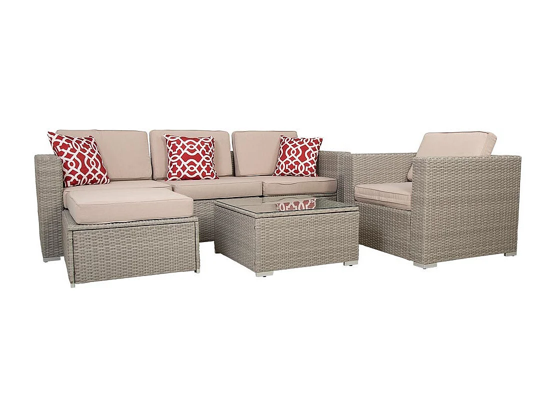 Set mesa , sofá, sillón y reposapiés