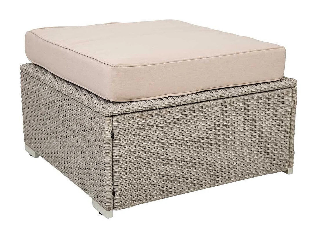 Set tavolo, divano, poltrona e poggiapiedi