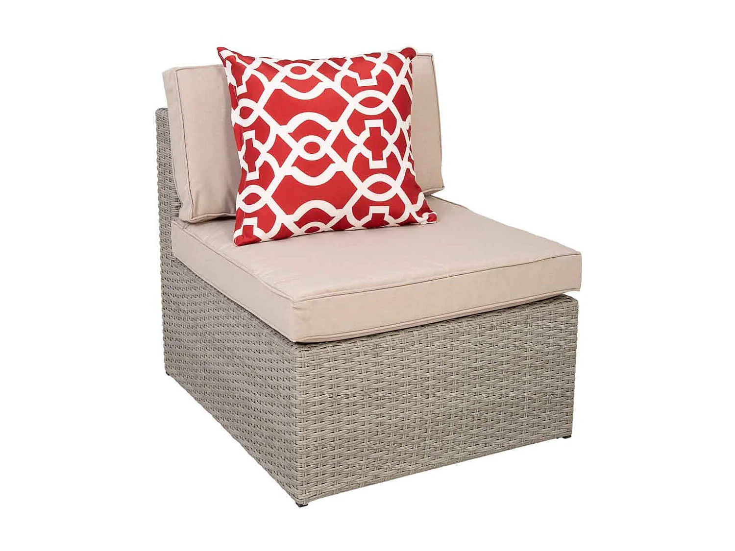 Ensemble table, canapé, 2 fauteuils et 2 repose-pieds de couleur grise